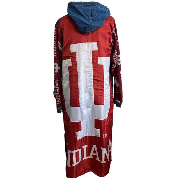 Indiana University Hooser Repurposed Hooded Duster Jacket Medium - Picture 3 of 12